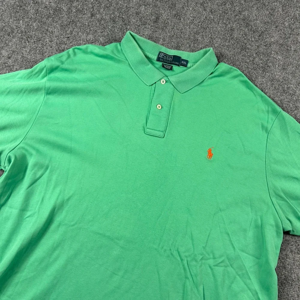 Polo Ralph Lauren Polo Mens XXL Green Short Sleeve Pony Logo Cotton Pique Shirt